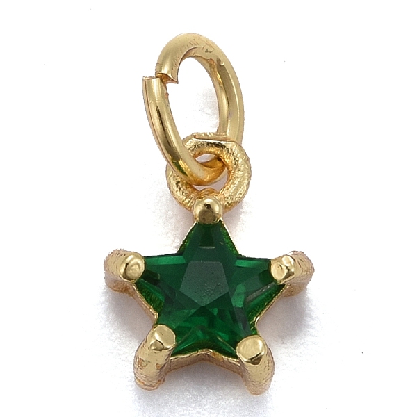 

PandaHall Brass Micro Pave Cubic Zirconia Pendants, Long-Lasting Plated, with Jump Rings, Real 18K Gold Plated, Star, Teal, 8.5x7x4mm, Hole..., Cyan