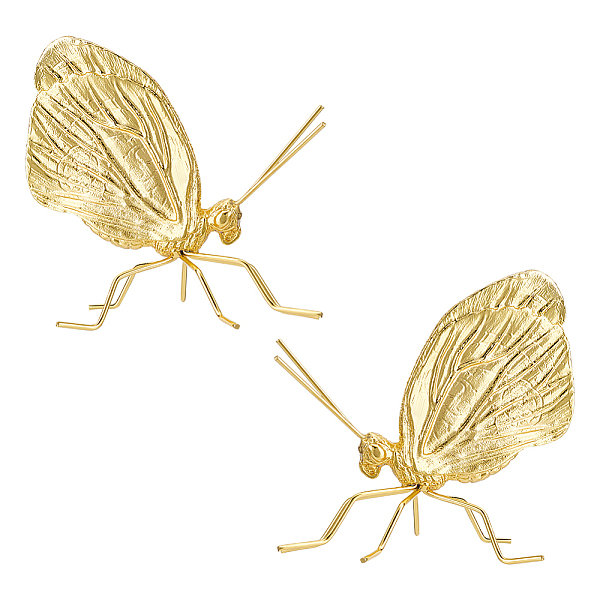 

PandaHall FIBLOOM 2Pcs Gold Butterfly Figurine Solid Metal 3D Insect Desk Figurine Alloy Flying Animal Sculpture Desktop Ornament Animal...
