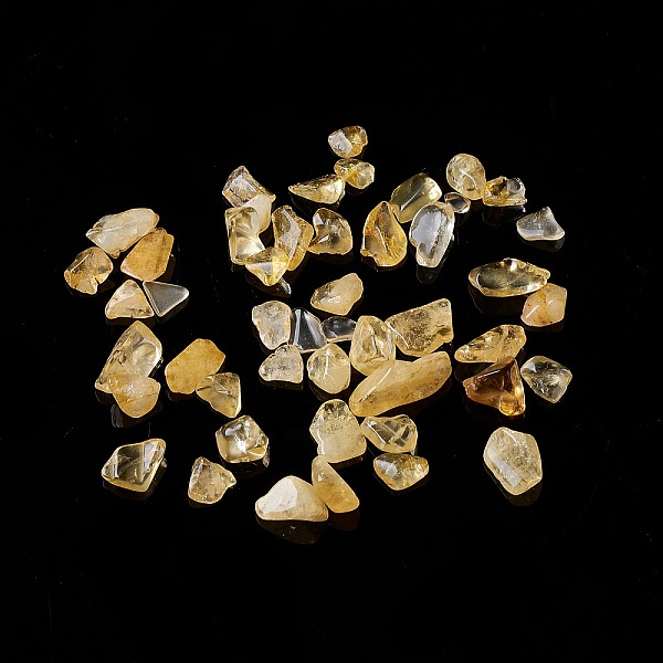 PandaHall Natural Citrine Chip Beads, No Hole/Undrilled, 5~10.5x5~7x2~4mm Citrine Chip