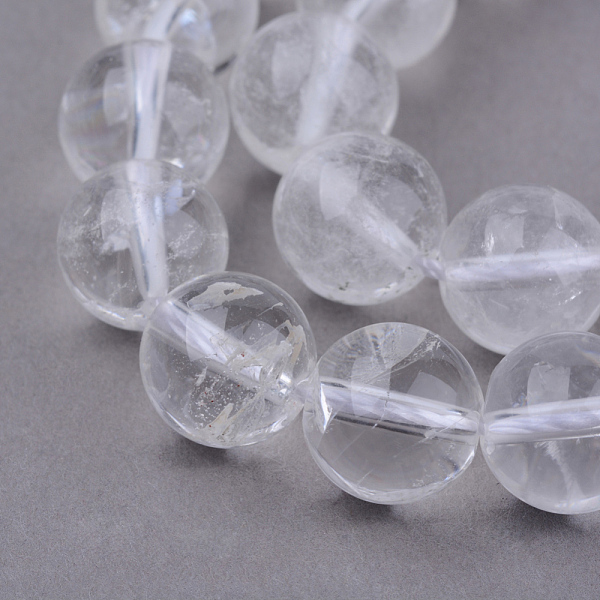 

PandaHall Natural Quartz Crystal Beads Strands, Rock Crystal Beads, Round, 8~8.5mm, Hole: 1mm, about 47pcs/strand, 15.5 inch Quartz Crystal...