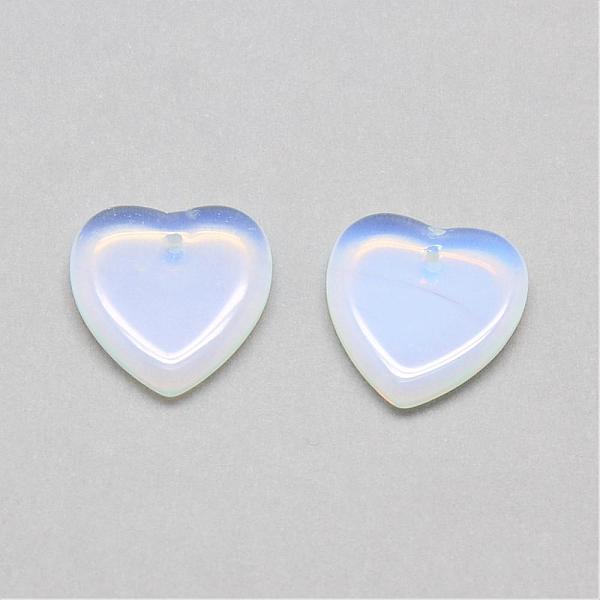 

PandaHall Opalite Pendants, Heart, 18x18x3.5mm, Hole: 1mm Opalite Heart