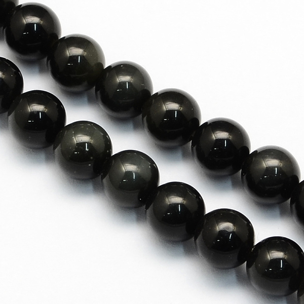 

PandaHall Natural Obsidian Round Beads Strands, 8.5mm, Hole: 1.2mm, about 47pcs/strand, 15.5 inch Obsidian Round