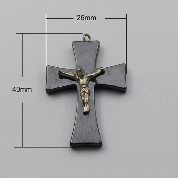 

PandaHall Non-magnetic Hematite Pendants, Grade A, with Iron Findings, Horse, Black, 40x26x6mm, Hole: 2mm Non-magnetic Hematite Cross Black