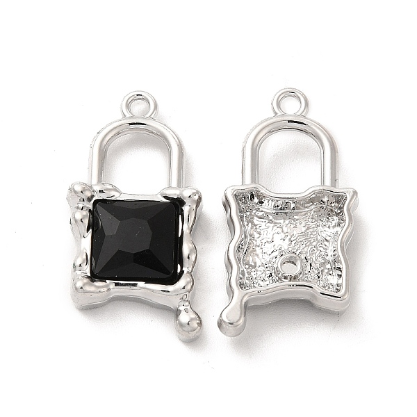 

PandaHall Glass Padlock Pendants, with Platinum Alloy Finding, Long-Lasting Plated, Cadmium Free & Lead Free, Black, 26.5x13.5x5.5mm, Hole...