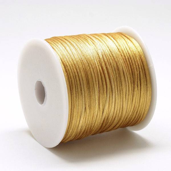 

PandaHall Nylon Thread, Rattail Satin Cord, Goldenrod, about 1mm, about 76.55 yards(70m)/roll Nylon Gold