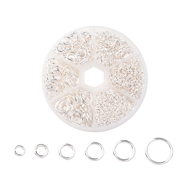 1600 pcs Iron Open Jump Rings, Metal Connectors for DIY Jewelry Crafting and Keychain Accessories, Silver Color Plated, 18-21 Gauge, 4-10x0.7-1mm, Inner Diameter: 2.6-8mm, about 1600pcs/box