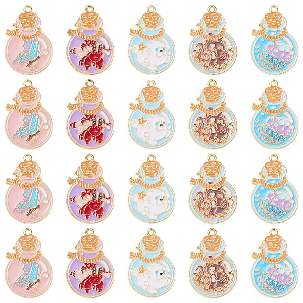 

PandaHall 20Pcs 5 Styles Alloy Enamel Pendants, Golden, Wishing Bottle Charm, Mixed Color, 34x23x1.5mm, Hole: 1.8mm, 4pcs/style Alloy+Enamel..., Multicolor