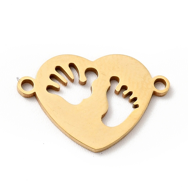 

PandaHall 304 Stainless Steel Links Connectors, Heart with Footprint, Golden, 13x19x1mm, Hole: 1mm 304 Stainless Steel Heart