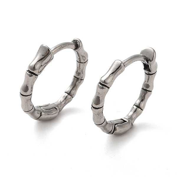 

PandaHall 316 Surgical Stainless Steel Hoop Earrings, Bamboo, Stainless Steel Color, 17x3mm 316 Surgical Stainless Steel Bamboo