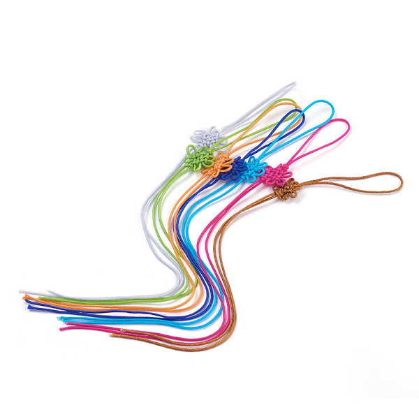 

PandaHall Nylon Cord Bracelet Making, with Chinese Knot, Mixed Color, 9-7/8 inch(25cm)~10-7/8 inch(27.5cm), 1mm Nylon Multicolor