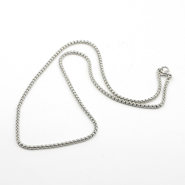

PandaHall Box Chains Necklace for Men, 304 Stainless Steel Necklaces, with Lobster Claw Clasps, Stainless Steel Color, 17.3 inch(44cm), 2mm...
