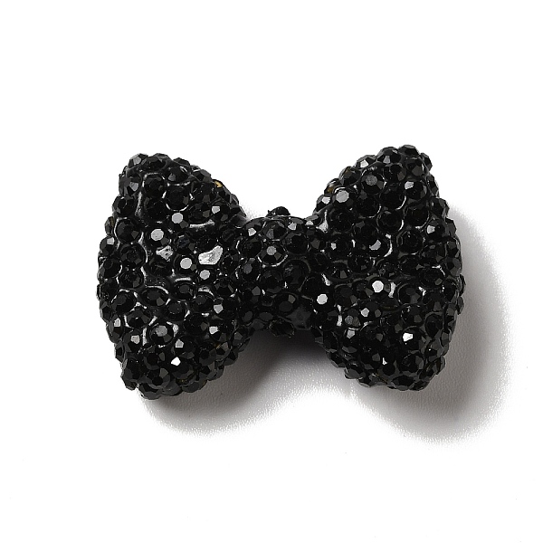 

PandaHall Polymer Clay Rhinestone Beads, Bowknot, Black, 21.5~22mmx30mmx9.5~10.5mm, Hole: 1.8mm Polymer Clay+Glass Rhinestone Bowknot Black