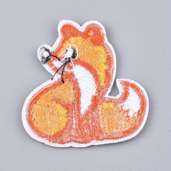 

PandaHall Computerized Embroidery Cloth Iron on/Sew on Patches, Costume Accessories, Fox, Orange, 45.5x43x2mm Cloth Fox Orange