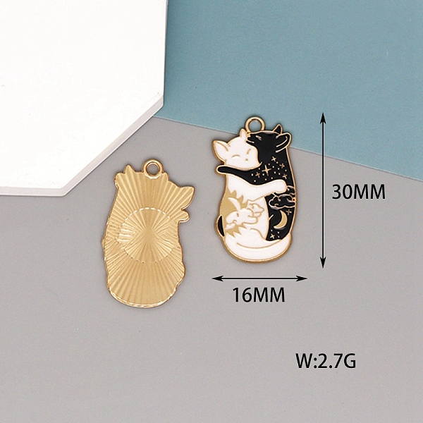 

PandaHall Alloy Enamel Pendants, Golden, Cat Charm, 30x16mm Alloy+Enamel Cat Shape Black