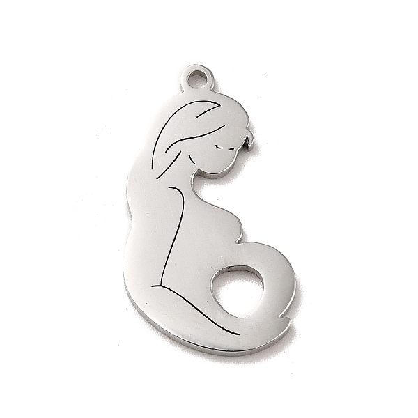 

PandaHall Mother's Day Theme 304 Stainless Steel Pendants, Stainless Steel Color, Pregnant Woman Charms, Human, 25x14x1.3mm, Hole: 1.5mm 304...