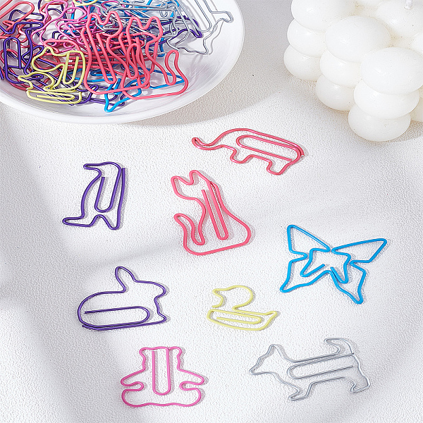 32Pcs 8 Styles Plastic Paper Clips