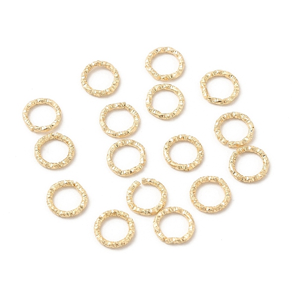 

PandaHall 100Pcs Iron Jump Rings, Open Jump Rings, Textured Round Ring, Light Gold, 18 Gauge, 8x1mm, Inner Diameter: 6mm Iron Ring