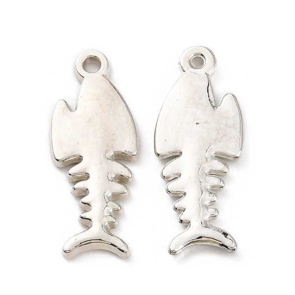 

PandaHall CCB Plastic Pendants, Fish Bone Charm, Platinum, 37x15x3mm, Hole: 2mm Plastic Others