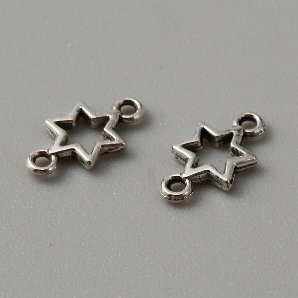 

PandaHall Tibetan Style Alloy Connector Charms, Hollow Star Links, Antique Silver, 10x5.5x1mm, Hole: 0.9mm Alloy Star
