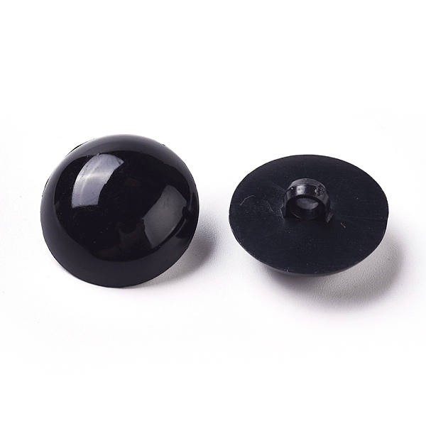

PandaHall Plastic Craft Eyes, For DIY Teddy Bear Doll Accessories, Black, 24.68x13.29mm, Hole: 3.8mm Plastic Flat Round Black