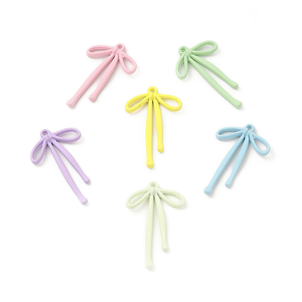 

PandaHall Rack Plating Alloy Pendants, Spray Painted Bowknot Charms, Cadmium Free & Nickel Free & Lead Free, Mixed Color, 32.5x20x3mm, Hole..., Multicolor