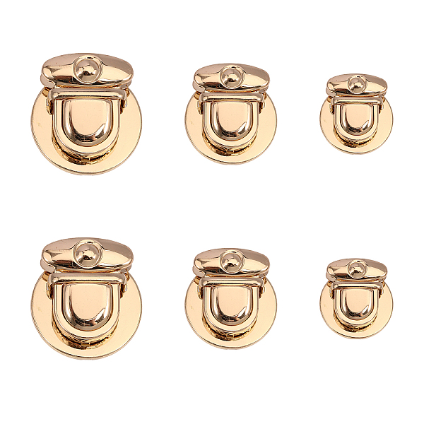 

PandaHall CHGCRAFT 6Pcs 3 Styles Zinc Alloy Tuck Lock Clasp, Purse Thumb Lock, for Bag Replacement Accessories, Light Gold...