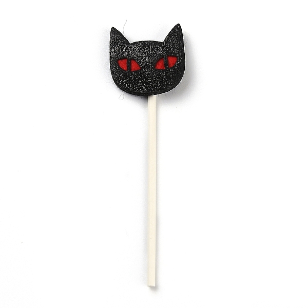 

PandaHall Felt Cloth & Paper Cat Cake Insert Card Decoration, with Bamboo Stick, for Halloween Cake Decoration, Black, 100mm Cloth Cat Shape...