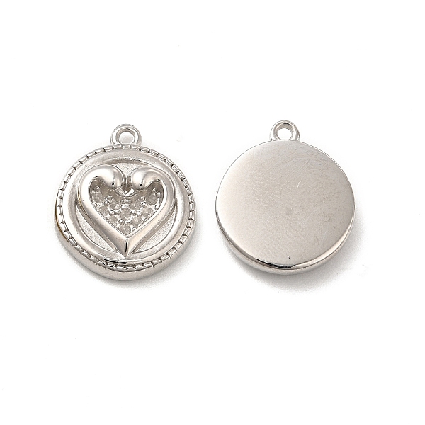 

PandaHall 304 Stainless Steel Pendant Rhinestone Settings, Flat Round with Heart, Stainless Steel Color, Fit For 1mm Rhinestone...