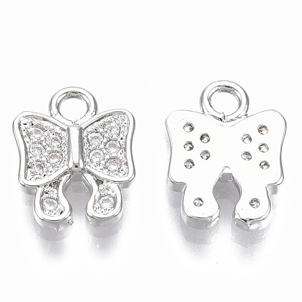 

PandaHall Brass Micro Pave Clear Cubic Zirconia Charms, Nickel Free, Bowknot, Real Platinum Plated, 10x7.5x1.8mm, Hole: 1.4mm Brass+Cubic...