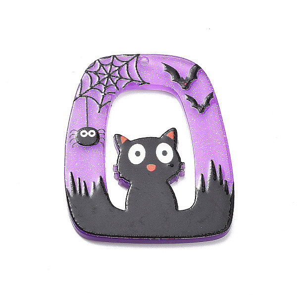 

PandaHall Halloween Printed Acrylic Pendants, Medium Purple, Cat Shape, 39x33x2mm, Hole: 1.6mm Acrylic Cat Shape