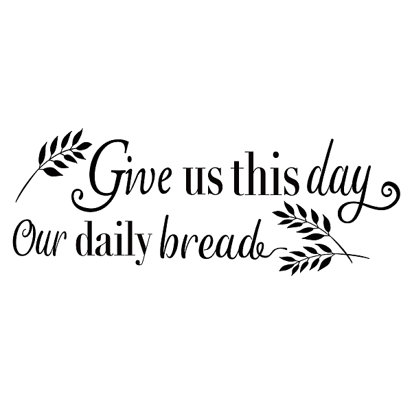 

PandaHall PVC Wall Stickers, for Home Living Room Bedroom Decoration, Word Give Us This Day Our Daily Bread, Black, 240x590mm Plastic Word...
