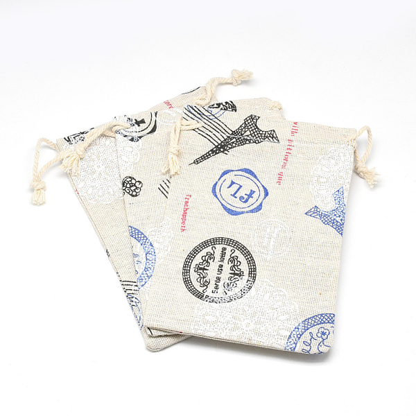Polialgodón Impreso (algodón Poliéster) Bolsas De Embalaje Bolsas Con Cordón