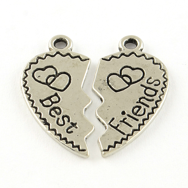

PandaHall Tibetan Style Alloy Split Pendants, Heart with Word, Cadmium Free & Lead Free, Antique Silver, 25.5x23.5mm, Hole: 1.5mm Alloy...