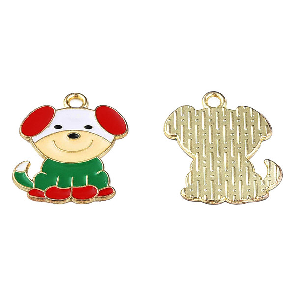 

PandaHall Rack Plating Alloy Enamel Pendants, Cadmium Free & Lead Free, Dog, Light Gold, Red, 21x18x1mm, Hole: 1.8mm Alloy+Enamel Dog Red