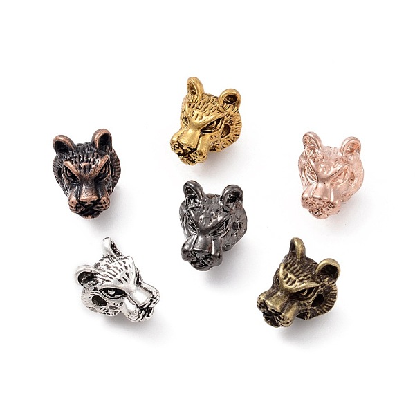 

PandaHall Tibetan Style Alloy Beads, Tiger Head, Mixed Color, 11.5x10x9mm, Hole: 2mm Alloy Tiger