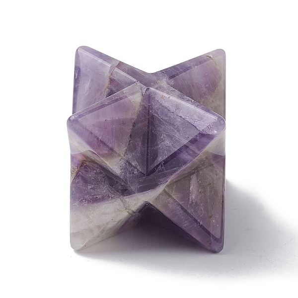 

PandaHall Natural Amethyst Sculpture Healing Crystal Merkaba Star Ornament, Home Office Desk Decoration, 29.5~30x29~29.5x29~29.5mm Amethyst...