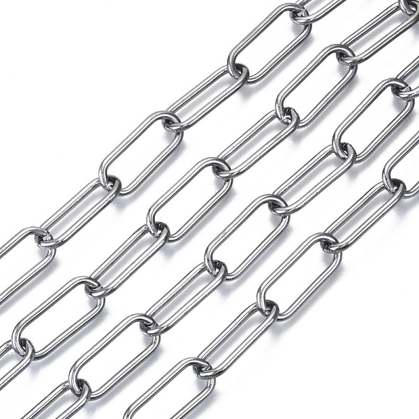 

PandaHall Unwelded Iron Paperclip Chains, Drawn Elongated Cable Chains, with Spool, Gunmetal, 24.4x10x2mm, about 32.8 Feet(10m)/roll Iron