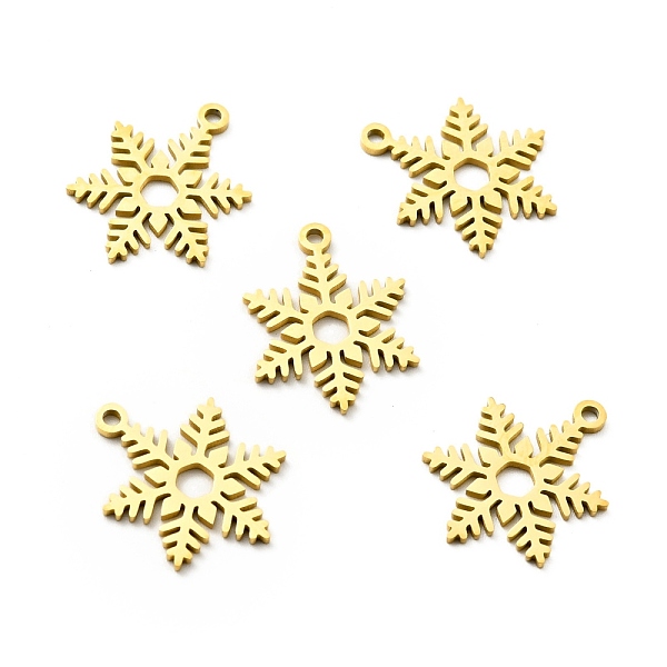 

PandaHall 201 Stainless Steel Pendants, Christmas Theme, Snowflake, Golden, 19x14x1mm, Hole: 1.5mm 201 Stainless Steel Snowflake