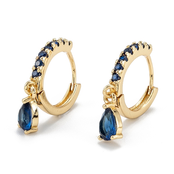 Boucles d'oreilles créoles en laiton zircon cubique micro pavé