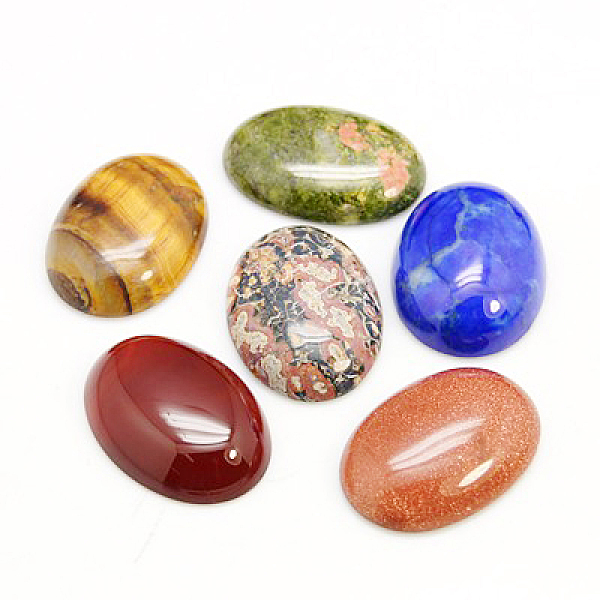 

PandaHall Gemstone Cabochons, Oval, Mixed Stone, 25x18x7.5mm Mixed Stone Oval