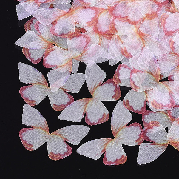 

PandaHall Organza Fabric, For DIY Jewelry Making Crafts, Butterfly, Indian Red, 29x45mm Organza Red