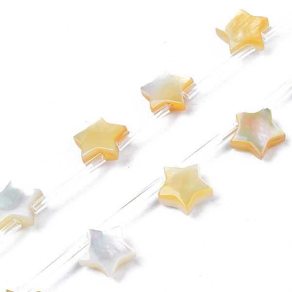 

PandaHall Natural Sea Shell Beads Strands, Star, 7.5~8.5x8~9x2.5~3.5mm, Hole: 0.5~0.7mm, about 20pcs/strand, 11.65 inch~11.81 inch...