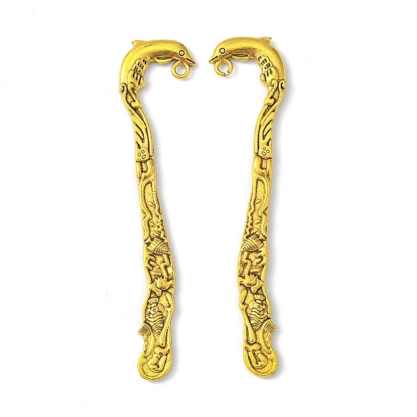 

PandaHall Zinc Alloy Bookmarks, Dolphin, Cadmium Free & Lead Free, Antique Golden, 83x20x4mm, Hole: 2.5mm Alloy