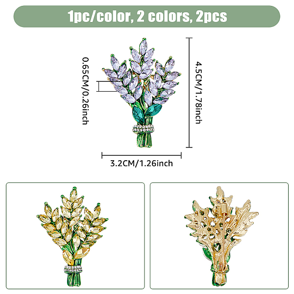 Hobbiesay 2 шт. 2 цвета горный хрусталь пшеница брошь булавка
