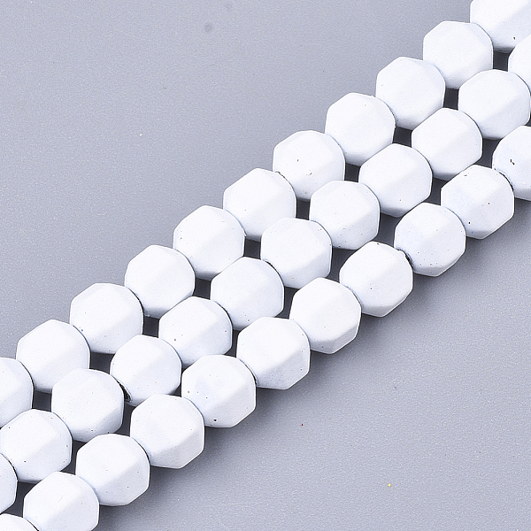

PandaHall Spray Painted Non-magnetic Synthetic Hematite Beads Strands, Star Cut Round Beads, Faceted, White, 4x4x4mm, Hole: 0.5mm, about...