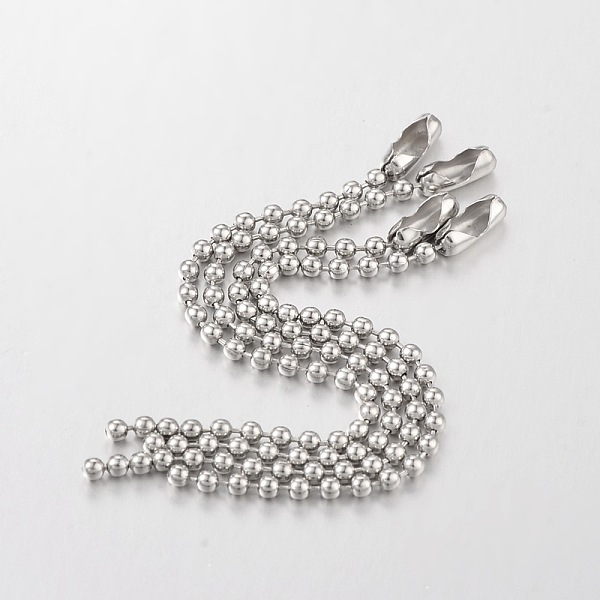 

PandaHall Iron Ball Chains, Tag Chains, Platinum, 95~100x2.4mm Iron