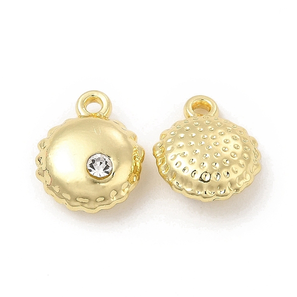

PandaHall Alloy Rhinestone Pendants, Flat Round Charm, Golden, 12x9.5x4.5mm, Hole: 1.2mm Alloy+Rhinestone Flat Round