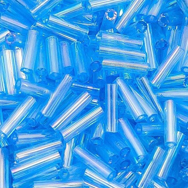 Perles rocailles en verre d'arc-en-ciel de couleur transparente