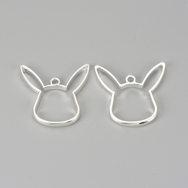 

PandaHall Alloy Open Back Bezel Pendants, For DIY UV Resin, Epoxy Resin, Pressed Flower Jewelry, Silver Color Plated, 31x33x3mm, Hole: 2mm...