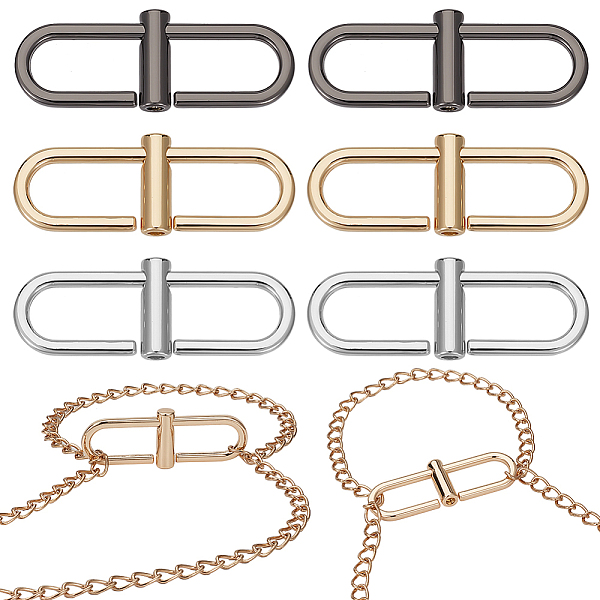 

PandaHall WADORN 6Pcs 3 Colors Zinc Alloy Adjustable Alloy Clip Buckles for Bag Chain Strap, Bag Chain Shorten Clasp, Broken Chain Link...